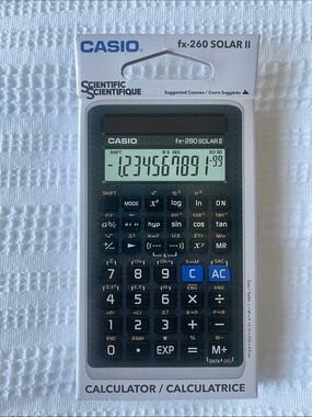 Casio fx-260 SOLAR II Scientific Calculator - Black with Slide-on Hard Case